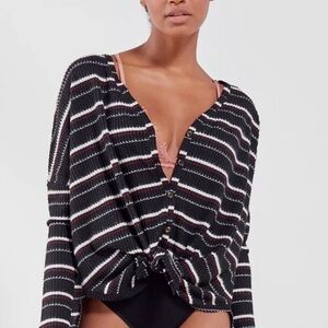 URBAN OUTFITTERS Out From Under Jojo Thermal Waffle Long Sleeve Shirt
